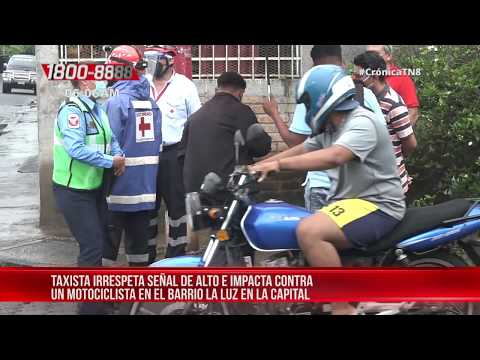 Motociclista resultó con lesiones tras ser arrollado por un taxista en Managua - Nicaragua