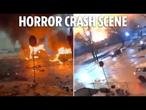 LIVE: Philadelphia plane crash scene after aircraft goes down in fireball