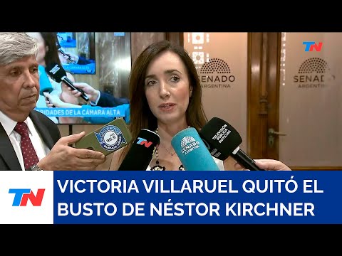 Victoria Villarruel hizo sacar un busto de Nestor Kirchner del Senado: “Yo no soy su viuda”