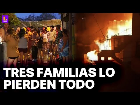 Gran incendio consume casa en Rímac: Una decena de personas se queda sin hogar