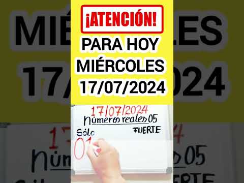 PALÉ  SÚPER para hoy MIÉRCOLES 17/07/2024/ PALÉ  SÚPER que MÁS SALEN éste DÍA  Un SÓLO NÚMERO HOY