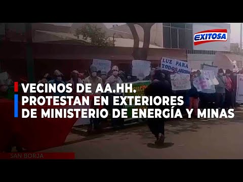 ?? Vecinos de AA.HH. protestan en exteriores de Ministerio de Energía y Minas