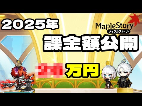 【よいお年を】復帰4年目メイプラーの1年間の課金額を公開します!!【メイプルストーリー】