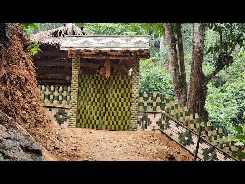 Complete bamboo gate design and harvest vegetables for sale, daily life