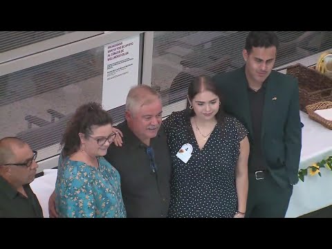 Bone marrow recipient meets her 3-time donor, thanks him and Loyola staff