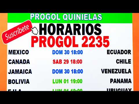 Horarios Progol 2234| Progol 2234 Horarios | Progol 2234 | #progol2234 | #progol2234
