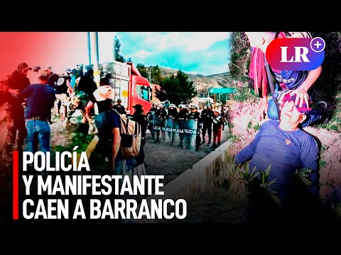 Policía y manifestante caen a barranco durante enfrentamiento en peaje de Socos, en Ayacucho | #LR