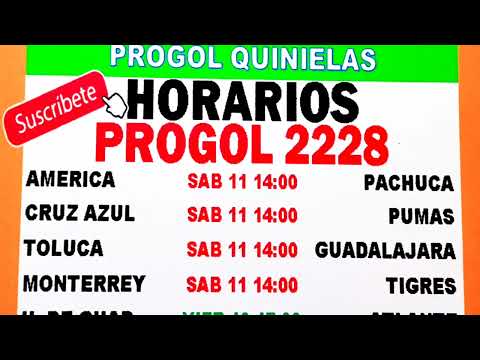 Horarios Progol 2228| Progol Revancha 2228 Horarios | Progol 2228 | #progol2228 | #progol2228