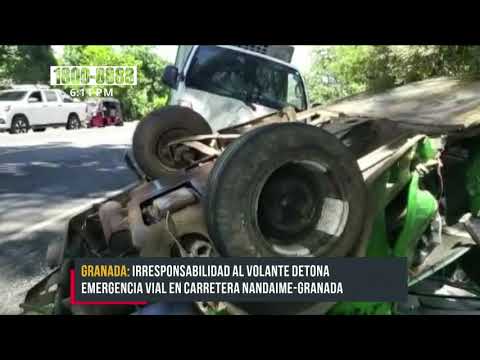 Daños materiales dejo un accidente de tránsito en carretera Nandaime-Granada - Nicaragua