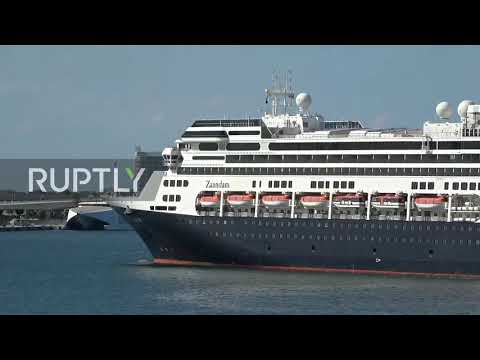 USA: COVID-19-hit cruise ship Zandaam docks in Florida