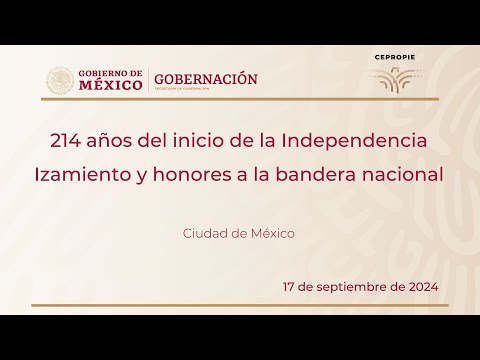 214 años del inicio de la Independencia. Izamiento y honores a la bandera nacional.