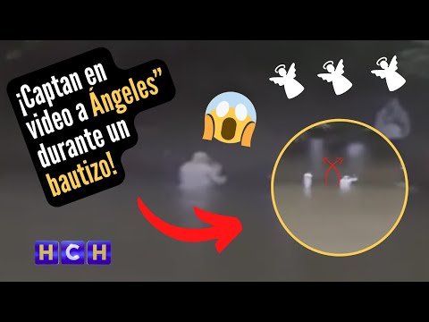 ¡Escalofríos! Captan en video a “Ángeles” durante acto religioso en un río de Olancho