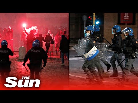 Protesters clash with police in Rome and Naples as part of demonstrations against curfew