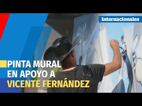 Fanático pinta un mural en las afueras de hospital para pedir por la salud de Vicente Fernández
