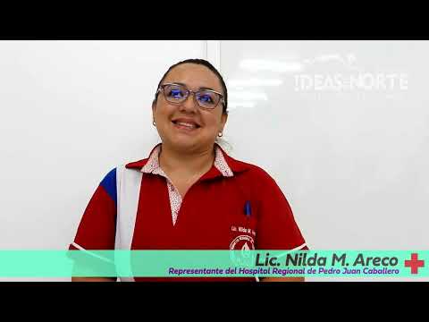 Lic. Nilda M. Areco representante del Hospital Reg. PJC Campaña Donación Sangre Univ. Sudamericana