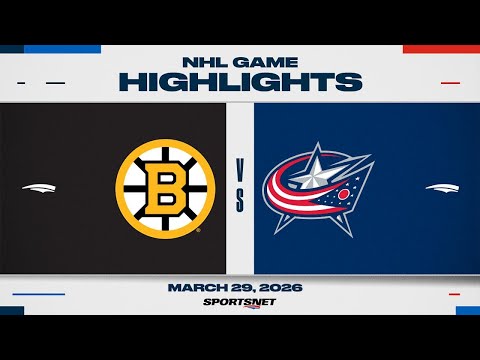 NHL Highlights | Bruins vs. Blue Jackets - March 29, 2026