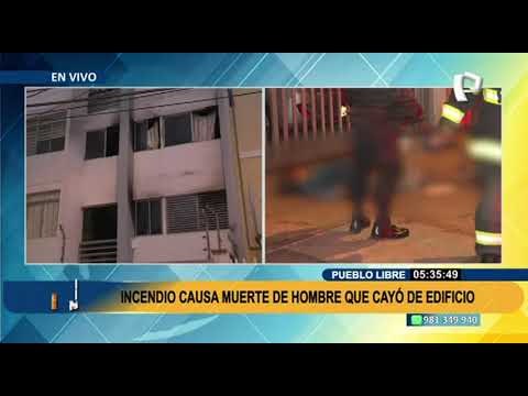 Pueblo Libre: incendio causa muerte de hombre que cayó de edificio tras inhalar humo tóxico