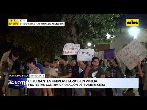 Estudiantes protestan contra la aprobación del proyecto ‘’Hambre Cero’'