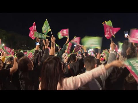 Supporters in Taipei celebrate presidential election win by candidate of Taiwan's ruling party