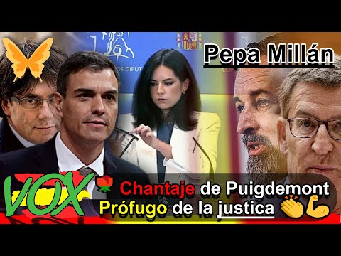 ? VOX, Pepa Millán:  el gobierno de Sánchez sometido al CHANTAJE de un PRÓFUGO de la justica