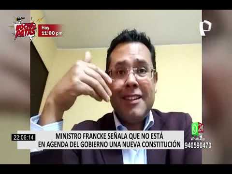 Pedro Francke señala que no está en agenda del Gobierno una nueva constitución