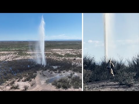 Abandoned well in Texas spews smelly water into the air after explosion