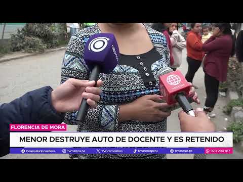 Trujillo: Menor destruye auto de docente y es retenido