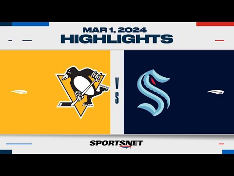 NHL Highlights | Penguins vs. Kraken - February 29, 2024