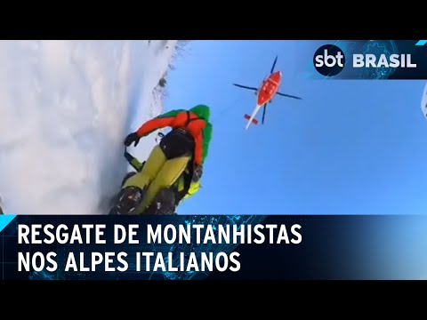 Resgate nos Alpes italianos: Bombeiros salvam três montanhistas | SBT Brasil (16/03/24)