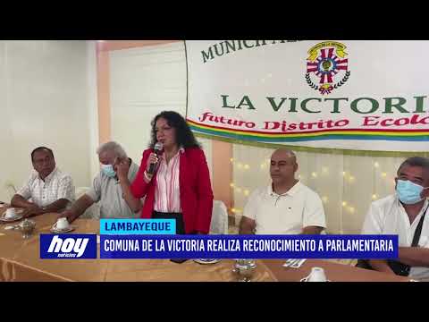 Lambayeque: Comuna de la Victoria realiza reconocimiento a parlamentaria