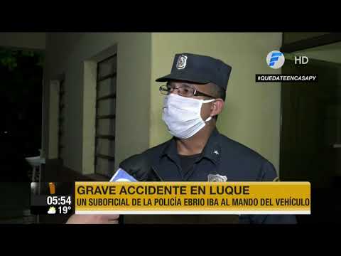 Policía ebrio ocasiona grave accidente en Luque