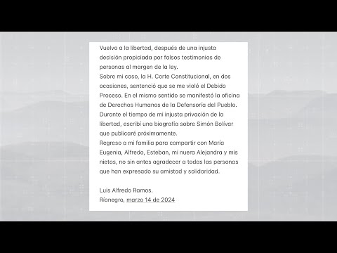 Luis Alfredo Ramos ya está libre - Teleantioquia Noticias