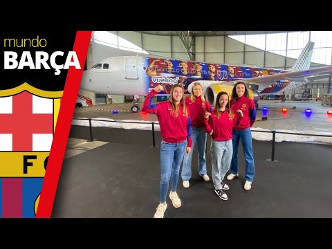 El Barça femenino estrena su avión personalizado
