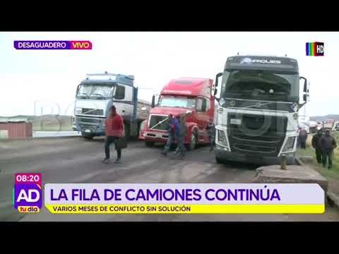 ¡Una inmensa fila de camiones! El problema en frontera persiste y los chóferes piden soluciones