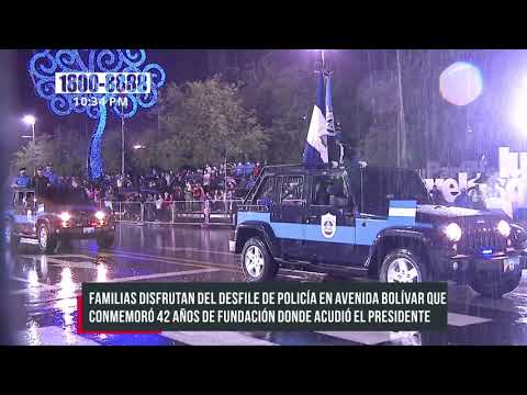 Presidente Daniel Ortega participa del desfile de 42 años de fundación de la Policía Nacional