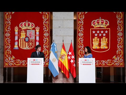 Isabel Díaz Ayuso concede a Javier Milei la Medalla Internacional de la Comunidad de Madrid