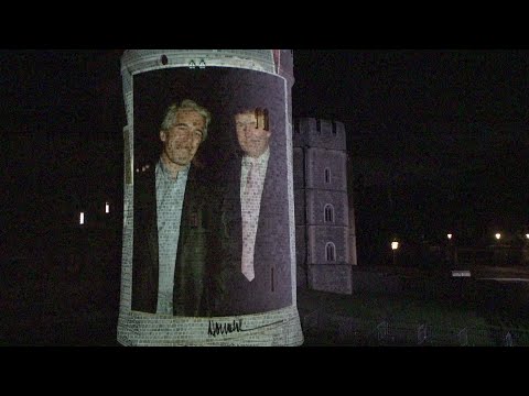Images of Trump and Jeffrey Epstein beamed on Windsor Castle ahead of US president's visit | AFP