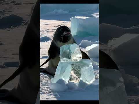 Seal Tries to Build an Ice House… Totally Falls Apart 😅🧊 #Shorts