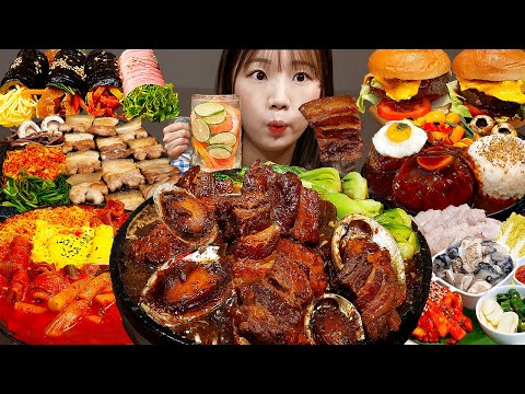 🥩통삼겹조림,스테이크,la갈비,집밥,굴보쌈,삼겹살,엽닭,라면🍱정말 맛있었던 미짱's 요리&먹방 모음 MUKBANG ASMR EATINGSHOW REALSOUND 모음집