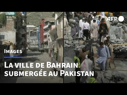 Pakistan: la rivière Swat submerge les rues de la ville de Bahrain | AFP Images