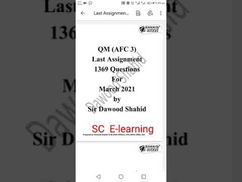 Sir Dawood Shahid Last Assignment March 2021