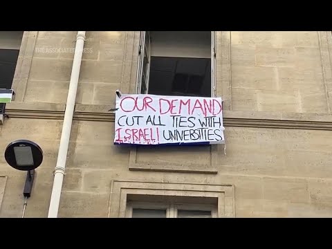 Student protesters at prestigious Sciences Po university stage demonstration in support of Palestini