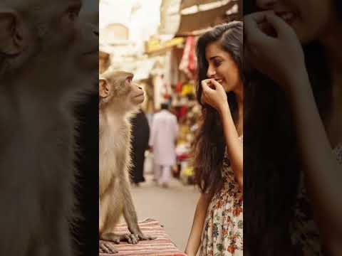 "بندر کا عشق اور نواز شریف جیسا موازنہ 😂    #FunnyMonkey  #UrduVideo  #CuteScene  #DesiLoveStory