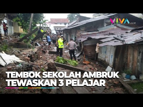 Gak Layak, Pagar Tembok Pembatas Sekolah SMK Negeri 1 Kota Jambi Ambruk