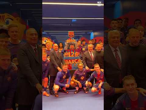 Birthday celebration: cake and a victory! 🎂 💙❤️ #shorts #fcbarcelona