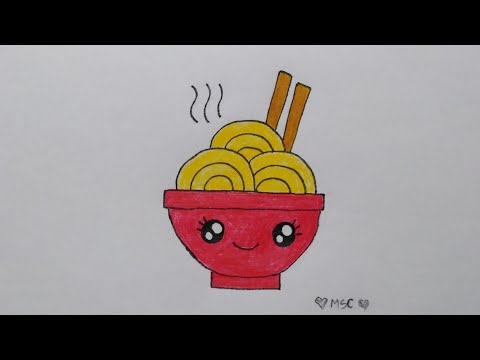 My Sky Channel สอนวาดรูปถ้วยบะหมี่น่ารักเก๋ไก๋​ Drawing​ a​ Noodle bowl  Da