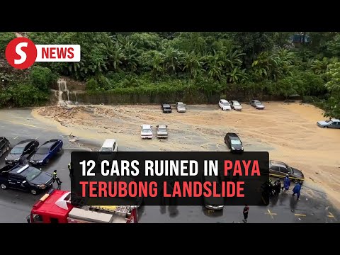 Rain-soaked hill collapses in Paya Terubong — 12 vehicles hit