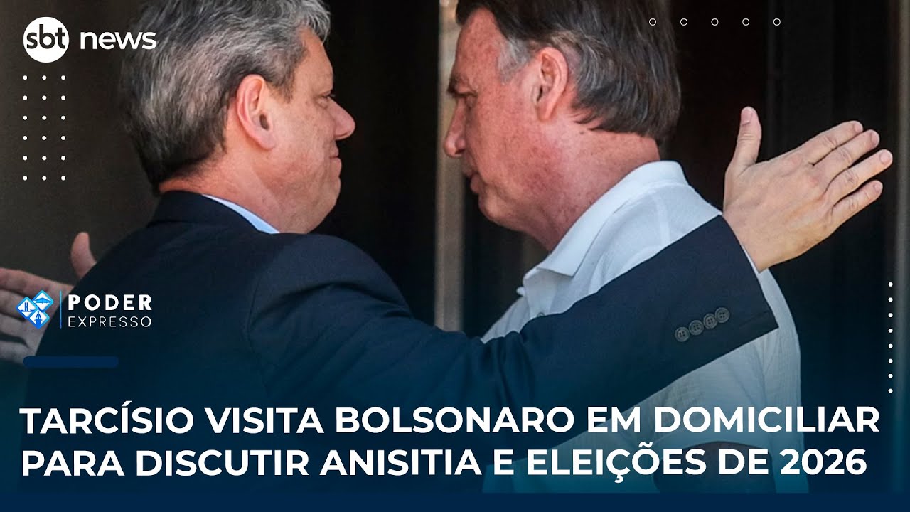 Tarcísio visita Bolsonaro em domiciliar para discutir anisitia e eleições de 2026 | SBT News