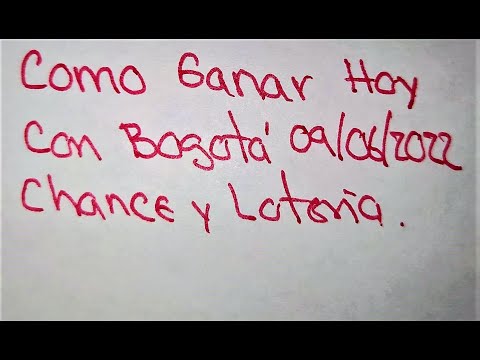 how to win the lottery today ~ cómo ganar hoy 09/06/2022 el chance con la lotería de Bogotá