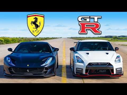 Nissan GTR Nismo vs Ferrari 812 Superfast: Epic Drag Race Showdown